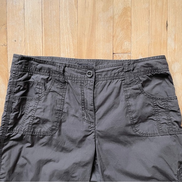 Y2K Dark Grey Cotton Cargo Capris Size 13 XL - Picture 4 of 6